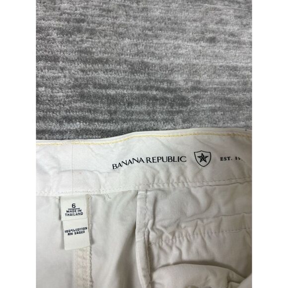 Banana‎ Republic Pants Womens 6 Ivory Bootcut 100% Cotton Casual - Picture 12 of 13